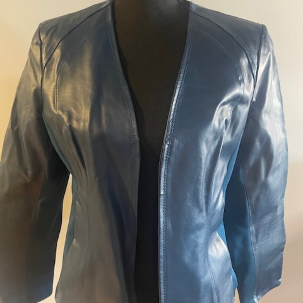 Teal Vintage Leather Jacket